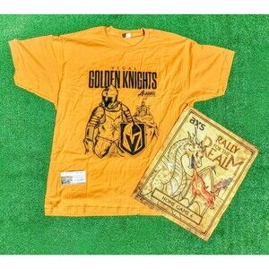 VGK Vegas Golden Knights Game Promo XL Shirt+Towel+Paper Ticket Lot Set New